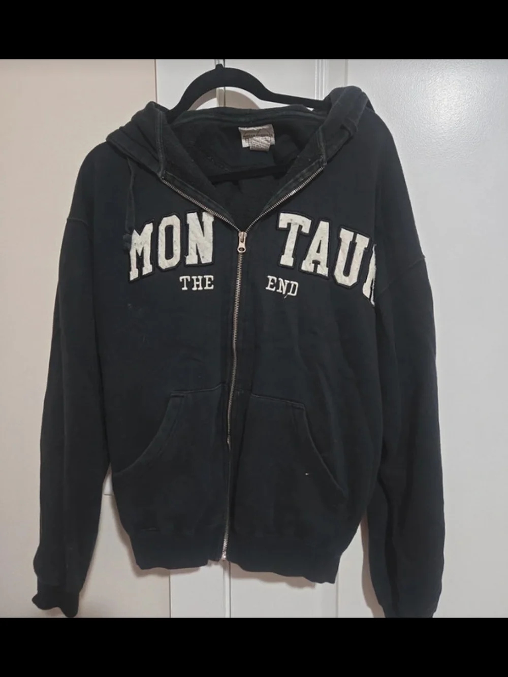 Montauk The End Black Zip-Up Hoodie